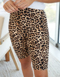 Cheetah Print Knit Biker Shorts by Boutique 23