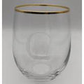 4 Ct Cathys Concepts Personalized Gold Rim Stemless Wine Glasses by Vanessa Jane