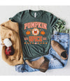 Pumpkin Spice Stripes Graphic Tee - Forest