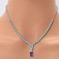 Natural Amethyst Art Deco Necklace by Fine Color Jewels