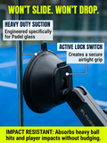 Padel Phone Holder for Glass Courts – MagSafe Compatible with Double Suction Cup & Aluminum Arm by BLAUBECK