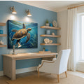 Turtle In Seagrass Coastal Wall Art by Tailored Canvases