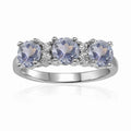 Aquamarine Three Stone Ring by Fine Color Jewels