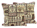 DaDalogy Bedding Light White Mughal Floral Botanical Cottage Fleur Tapestry Throw Pillow Covers 16" (18196) by DaDalogy Bedding Collection