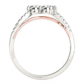 Two Stone Diamond Ring with Curved Band in 14k White And Rose Gold (5/8 cttw) by Bids.com