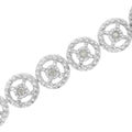 .925 Sterling Silver 1/2 Cttw Diamond Nested Circle Miracle Set Open Wheel 7" Fashion Link Bracelet (I-J Color, I3 Clarity) by Bids.com