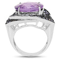 5.95 Carat Genuine Amethyst and Tanzanite .925 Sterling Silver Ring by Bids.com