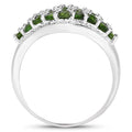 2.41 Carat Genuine Chrome Diopside and White Topaz .925 Sterling Silver Ring by Bids.com