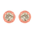 14K Yellow Gold Plated .925 Sterling Silver 1.0 Cttw Round Brilliant Cut Diamond Solitaire Milgrain Stud Earrings (K-L Color, I2-I3 Clarity) by Bids.com