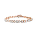 .925 Sterling Silver 1.0 Cttw Miracle Set Diamond Heart-Link 7" Tennis Bracelet (I-J Color, I2-I3 Clarity) by Bids.com