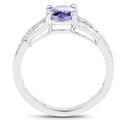 1.27 Carat Genuine Tanzanite and White Diamond .925 Sterling Silver Ring by Bids.com