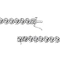 .925 Sterling Silver 2.0 Cttw Round-Cut Diamond "S" Link Bracelet (I-J Color, I3 Clarity) - 7.25" by Bids.com
