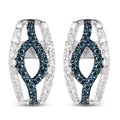 0.42 Carat Genuine Blue Diamond & White Diamond .925 Sterling Silver Earrings by Bids.com