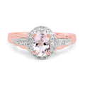 14K Rose Gold Plated 0.73 Carat Genuine Morganite & White Topaz .925 Sterling Silver Ring by Bids.com