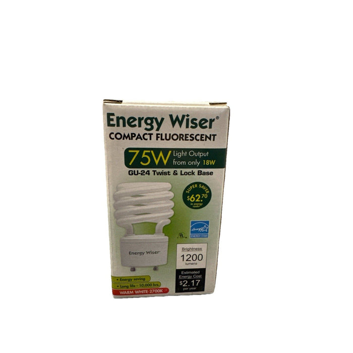 4 Energy Wiser 75W Equivalent GU24 CFL Bulb – 18W,Warm White 2700K,1200 Lumens by Price Is Right Miami