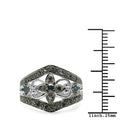 0.47 Carat Genuine Blue Diamond .925 Sterling Silver Ring by Bids.com