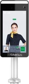 Silarius SIL-FRTEMP 7" Facial Time Attendance Access Control Terminal with Temperature Testing + Face Recognition and Mask Detection (Table Stand Included) NDAA Compliant