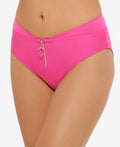 Hula Honey Juniors Zippered High-Waist Bikini Bottoms, Size Large by Vanessa Jane