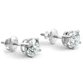 2Ct TW Round Lab Grown Diamond Studs 14K White Gold with Screw Backs by DailySale