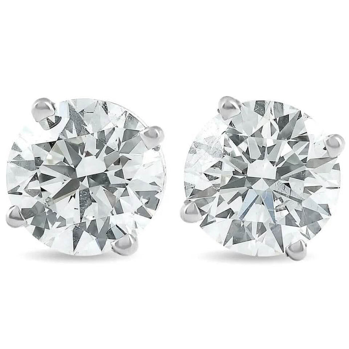 2Ct TW Round Lab Grown Diamond Studs 14K White Gold with Screw Backs by DailySale