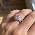 2Cttw Cushion Shaped Pink Lab Grown Diamond (F/VS) Engagement Ring 14K Gold by Fine Color Jewels