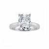 2Cttw Elongated Cushion Shaped Lab Grown Diamond (G/VS) Two Tone Cathedral Shank Solitaire Engagement Ring 14K Gold