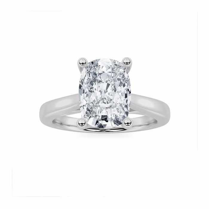 2Cttw Elongated Cushion Shaped Lab Grown Diamond (G/VS) Two Tone Cathedral Shank Solitaire Engagement Ring 14K Gold by Fine Color Jewels