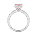 2Cttw Emerald Shaped Pink Lab Grown Diamond (F/VS) Halo Accented Engagement Ring 14K Gold by Fine Color Jewels