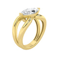 2Cttw Marquise Shaped Lab Grown Diamond (G/VS) East West Solitaire Engagement Ring 14K Gold by Fine Color Jewels