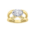 2Cttw Oval Shaped Lab Grown Diamond (F/VS) East West Solitaire Engagement Ring in 14K Gold by Fine Color Jewels