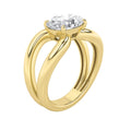 2Cttw Oval Shaped Lab Grown Diamond (F/VS) East West Solitaire Engagement Ring in 14K Gold by Fine Color Jewels