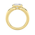 2Cttw Oval Shaped Lab Grown Diamond (F/VS) East West Solitaire Engagement Ring in 14K Gold by Fine Color Jewels