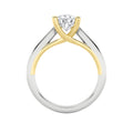 2Cttw Pear Shaped Lab Grown Diamond (F/VS) Two Tone Cathedral Shank Solitaire Engagement Ring 14K Gold by Fine Color Jewels