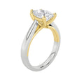 2Cttw Pear Shaped Lab Grown Diamond (F/VS) Two Tone Cathedral Shank Solitaire Engagement Ring 14K Gold by Fine Color Jewels