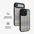 Oatmilk | Beige Flannel Plaid iPhone Case by KELAB