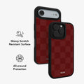 Maroon Check | Burgundy Checkerboard iPhone Case by KELAB