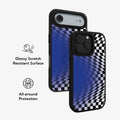 Blue Illusion | Blue Checkered Optical Illusion iPhone Case by KELAB