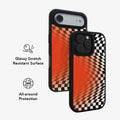 Sunflare | Orange Checkered Optical Illusion iPhone Case by KELAB