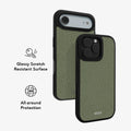 Sage Silk | Sage Green Pebbled Texture iPhone Case by KELAB