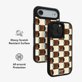 Cerulean Check | Blue & Brown Checkered iPhone Case by KELAB