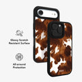 Milk & Mahogany | Brown Cow Print iPhone Case by KELAB