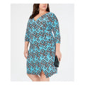 INC Womens Plus Ruched Printed Sheath Dress by Vanessa Jane