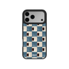 Terra Teal | Teal & Brown Checkered iPhone Case