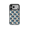 Terra Teal | Teal & Brown Checkered iPhone Case by KELAB