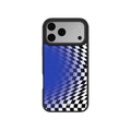 Blue Illusion | Blue Checkered Optical Illusion iPhone Case by KELAB