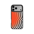 Sunflare | Orange Checkered Optical Illusion iPhone Case by KELAB