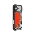 Sunflare | Orange Checkered Optical Illusion iPhone Case by KELAB