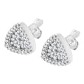 14K White Gold 1/2 cttw Trillion Shaped Diamond Stud Earrings (H-I Clarity, SI2-I1 Color) by Bids.com