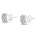 14K White Gold 1.0 Cttw Brilliant-Cut Diamond Halo-Style Cluster Round Button Stud Earrings (H-I Color, I1-I2 Clarity) by Bids.com