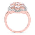 3.06 Carat Genuine Morganite and White Diamond .925 Sterling Silver Ring by Bids.com